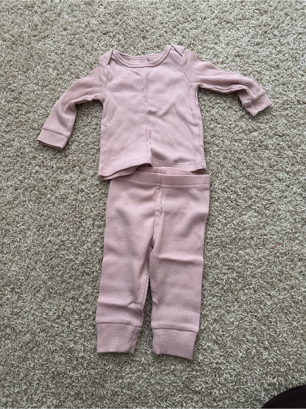Carters Pink waffle pajamas